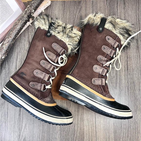*Sorel | Joan Of Arctic NL1540-256 Sudan Brown Suede Waterproof Boots Size 7 - Picture 3 of 16